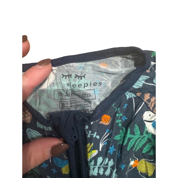 Little Sleepies 18-24 Midnight Woodland Footie Sleepwear Bamboo Preloved - Picture 4 of 4